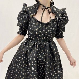 SISTER JANE SISTER JANE AGNES MIDI DRESS - BLACK Jacquard Midi Dress